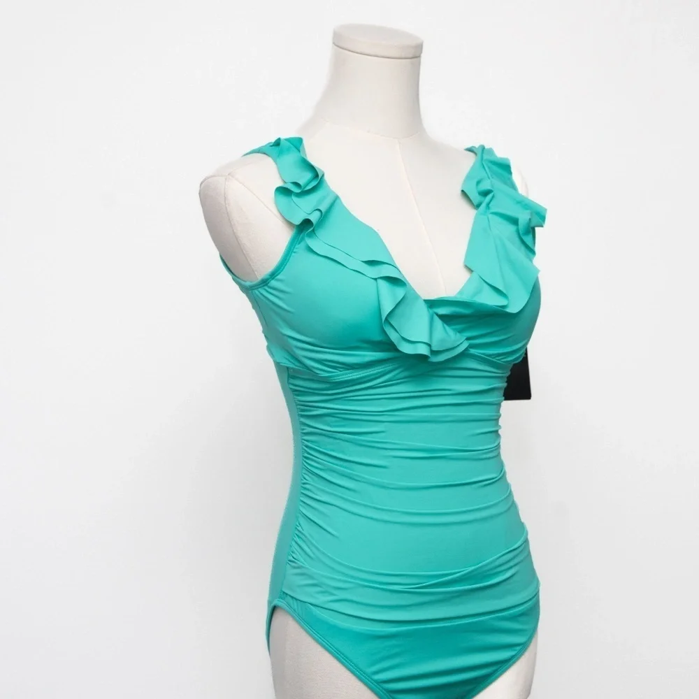 Lauren Ralph Lauren Beach Club Ruffle One Piece Swimsuit‎